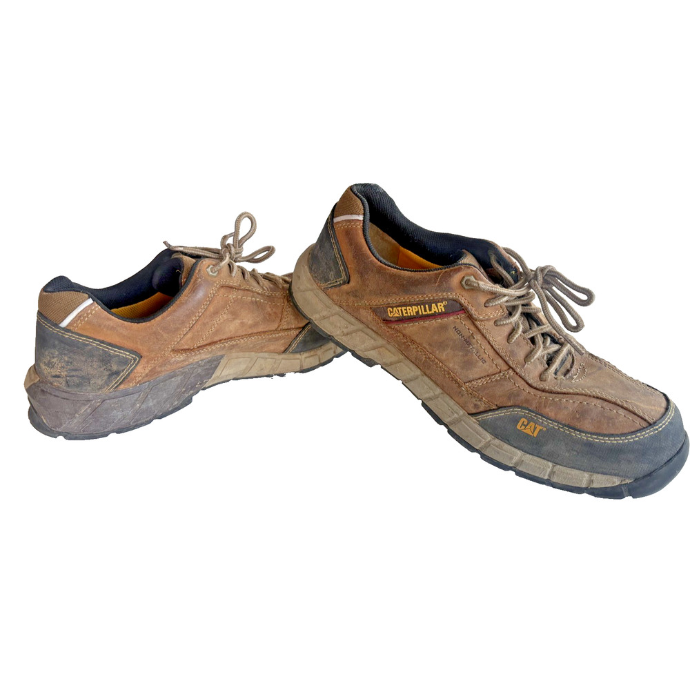 CAT Caterpillar Streamline Leather p90838 Comp Toe Oxford Dark Beige sz 13